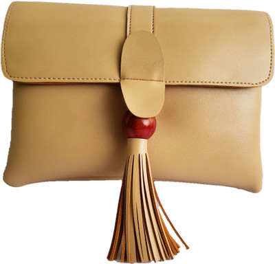 

Groovy Girls Casual Beige PU, Cotton Sling Bag