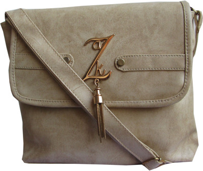 

CHERRY BLUE Women Casual Beige Synthetic Leather Sling Bag