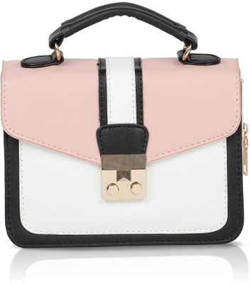 

Omnesta Women Evening/Party, Casual White, Pink PU Sling Bag, Pink;white