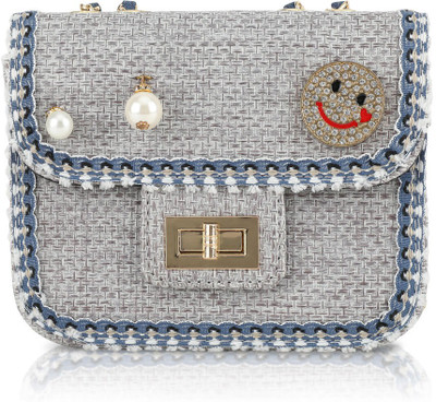 

Omnesta Women Evening/Party, Casual Blue PU Sling Bag