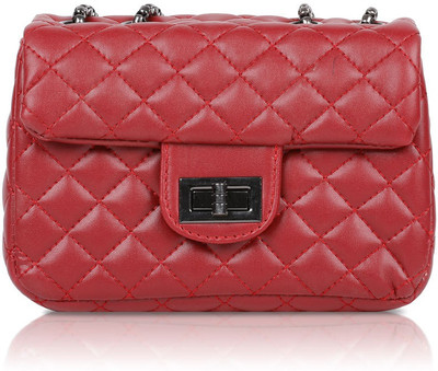 

Omnesta Women Evening/Party, Casual Maroon PU Hand-held Bag