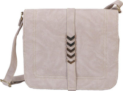 Sweet Heart Women Evening/Party, Casual Beige PU Sling Bag