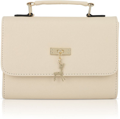 

Omnesta Women Evening/Party, Casual White PU Sling Bag