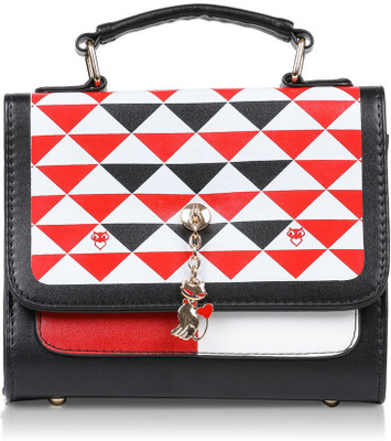 

Omnesta Women Evening/Party, Casual Red, Black PU Hand-held Bag, Black;red