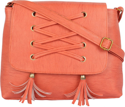 

Govind Women Casual Orange PU Sling Bag