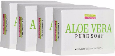

Herbal Trends Aloe Vera Pure Soap - Handmade Fresh Bath Soap- For All skin(400 g, Pack of 4)