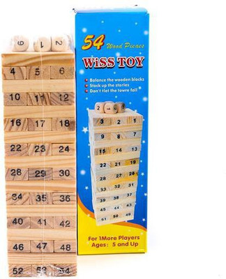 

SN toy zone High Quality Wooden Number Wiss Toy/Jenga/Zenga/Tumbling Tower Small for Kids(Multicolor)
