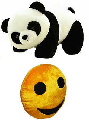 

Red Ballons Panda and smiley Pillow - 15 cm(Multicolor)