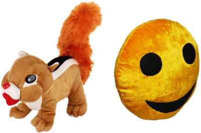 

Red Ballons Squirrel and smiley Pillow - 15 cm(Multicolor)