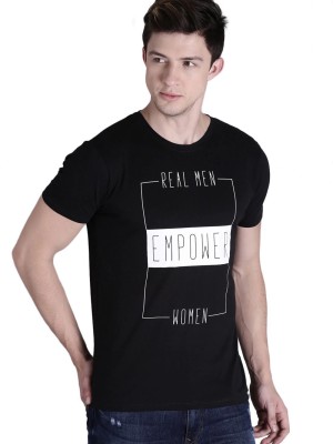 Kook N Keech Typography Men Round Neck Black T-Shirt