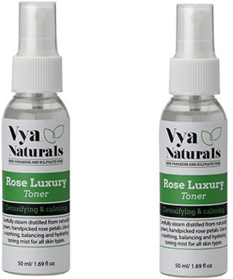 

Vya naturals Rose Luxury Face Toner for detoxifying and calming (50ml) - Pack of 2(50 ml)
