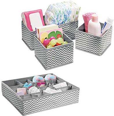 

House of Quirk Non-Woven Fabric Storage Organizer with Compartments, Grey(Grey)