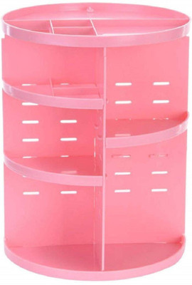 

SYGA 360 Degree Rotating Makeup Organizer and Storage Box Adjustable Multi-Function Rack Cosmetic Case (Pink) Makeup Vanity Box(Pink)