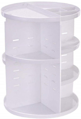 

SYGA 360 Degree Rotating Makeup Organizer and Storage Box Adjustable Multi-Function Rack Cosmetic Case (White) Makeup Vanity Box(White)