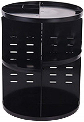 

SYGA 360 Degree Rotating Makeup Organizer and Storage Box Adjustable Multi-Function Rack Cosmetic Case (Black) Makeup Vanity Box(Black)