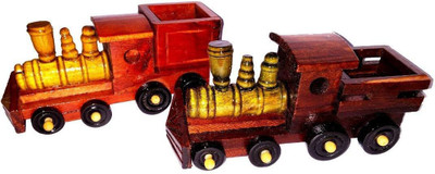 

SRMAJI STORE High Quality Pack of 2 Wooden Train Replica Showpiece Toy For HouseHold Toys For Kids Atttactive Premium Quality TableTop Home Decoration Small Wooden Train Set Engine Set of 2 Showpiece For Home Decor ShowCase Toys For Bedroom/ Toys Kids Tra