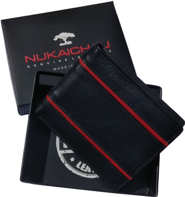 

Nukaichau Men Black Genuine Leather Wallet(6 Card Slots)