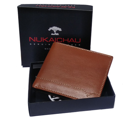 

Nukaichau Men Brown Genuine Leather Wallet(6 Card Slots)