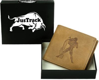 

JusTrack Men Tan Genuine Leather Wallet(5 Card Slots)
