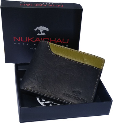 

Nukaichau Men Black, Green Genuine Leather Wallet(4 Card Slots)