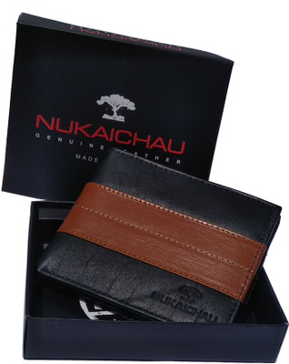 

Nukaichau Men Black Genuine Leather Wallet(8 Card Slots)
