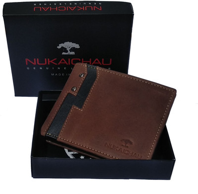 

Nukaichau Men Brown Genuine Leather Wallet(6 Card Slots)