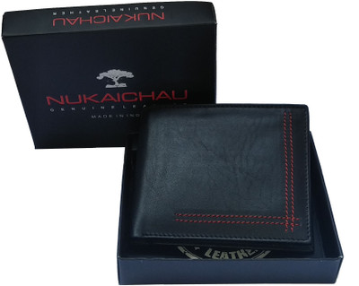 

Nukaichau Men Black Genuine Leather Wallet(8 Card Slots)