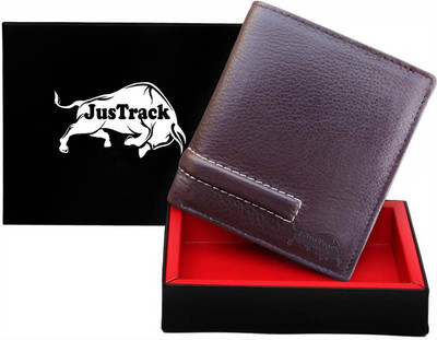 

JusTrack Men Brown Genuine Leather Wallet(6 Card Slots), Ndm natural print