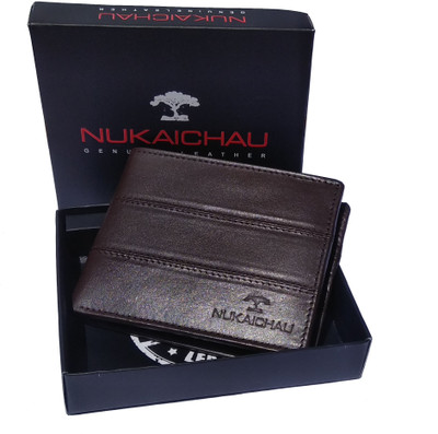 

Nukaichau Men Brown Genuine Leather Wallet(8 Card Slots), Dark brown
