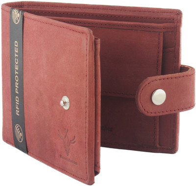 

Krosshorn Men Brown Genuine Leather Wallet(7 Card Slots), Cherry brown