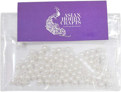 

AsianHobbyCrafts Plastic Pearl Beads (100 Pieces, 4mm)