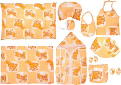 

VParents Baby Care Gift set for new Born (Pack of 11 ) Orange(Orangw)