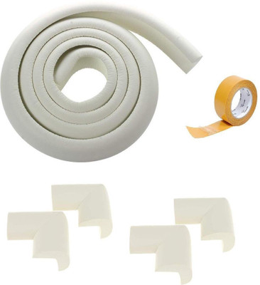 

SYGA Baby Safety 4 Corner Guard & 1 Edge Guard with Strong Tape for Baby Safety and Child Proofing (White)(White)