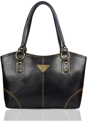 

Dutty Faux Leather Black Zipper Closure Formal Handbag Shoulder Bag(Black, 10 L)