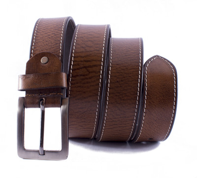 

U+N Men Casual Brown Genuine Leather Belt