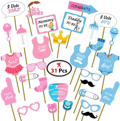 

PARTY PROPZ Baby Shower Photo Booth Props 31 Pcs for Baby Shower
