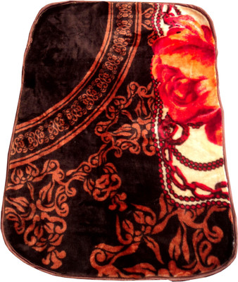 

Design Villa Floral  Fleece Blanket(Woollen Blend, Brown