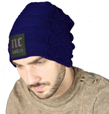 AlexVyan Self Design, Striped, Solid Beanie Cap