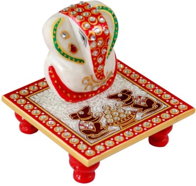 

Sunita Fashion Meenakari Multicolour Rat Ganesh Marble All Purpose Chowki(Multicolor, Pack of 2)