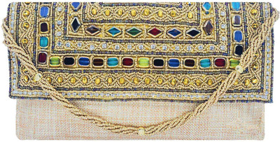 

Bagaholics Party Beige Clutch