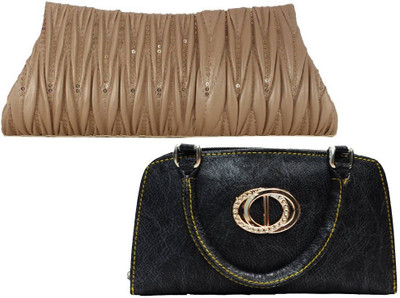 

landloper Casual, Party, Formal Brown, Black Clutch, Black;brown