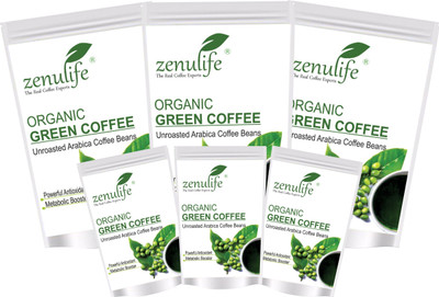 

Zenulife Organic Green Coffee beans Powder for Weight Loss ( Unroasted Coffee ) 800g - Pack of 6 Instant Coffee 800 g(Pack of 6)