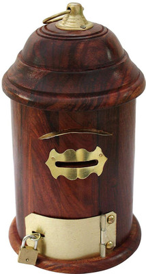 

Craftatoz Handcrafted Wooden Money Bank Gifts - Post Office Shape Money Saving Bank for Kids Girls & Adults Coin Bank(Brown)