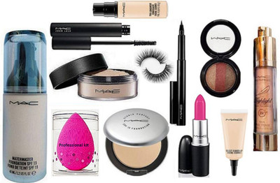 

professional kit Spongy puff , Matchmaster Foundation, Studio Prefect Compact, Loose Powder, Zoom Lash Mascara, Pen Eyeliner Eyelashes, candy Yum-yum Lipstick, 3 Shade Eyeshadow, Select Cover-Up, Pro longwear Concealer, Prep-Prime Highlight(Set of 12)