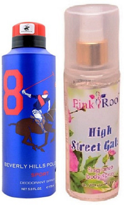 

Pink Root HIGH STREET GALS MIST 200ML WITH BHPC POLO MEN BLUE DEO 175ML(Set of 2)