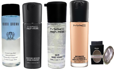 

glorist silicon puff, prep+prime Skin base primer,face serum,matchmaster foundation, makeup remover (Set of 5)(Set of 5)