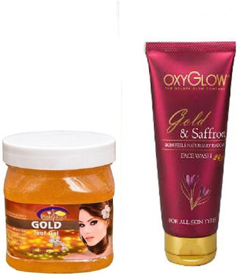 

Pink Root GOLD LEAF GEL 500ML WITH OXYGLOW GOLD & SAFFRON FACE WASH(Set of 2)
