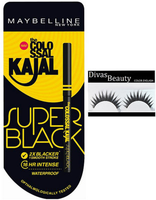 

Divas Beauty Eyelashes, New York Colossal Kajal, Super Black, 0.35g(Set of 2)