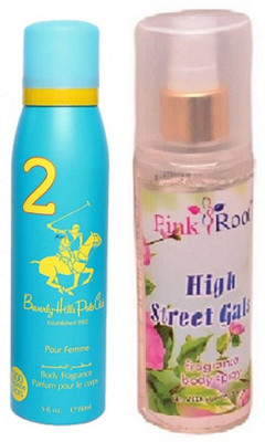 

Pink Root HIGH STREET GALS MIST 200ML WITH BHPC POLO WOMEN BLUE DEO 175ML(Set of 2)