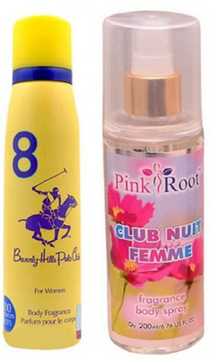 

Pink Root CLUB NUIT FEMME MIST 200ML WITH BHPC POLO YELLOW DEO 175ML(Set of 2)